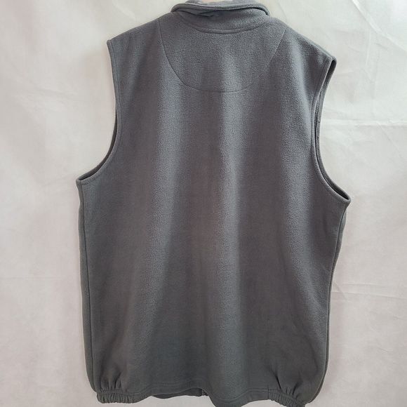 King Size Men's (L-Tall) Gray Fleece Full Zip Sleeveless Vest w/ Zipper Pockets - Picture 4 of 9